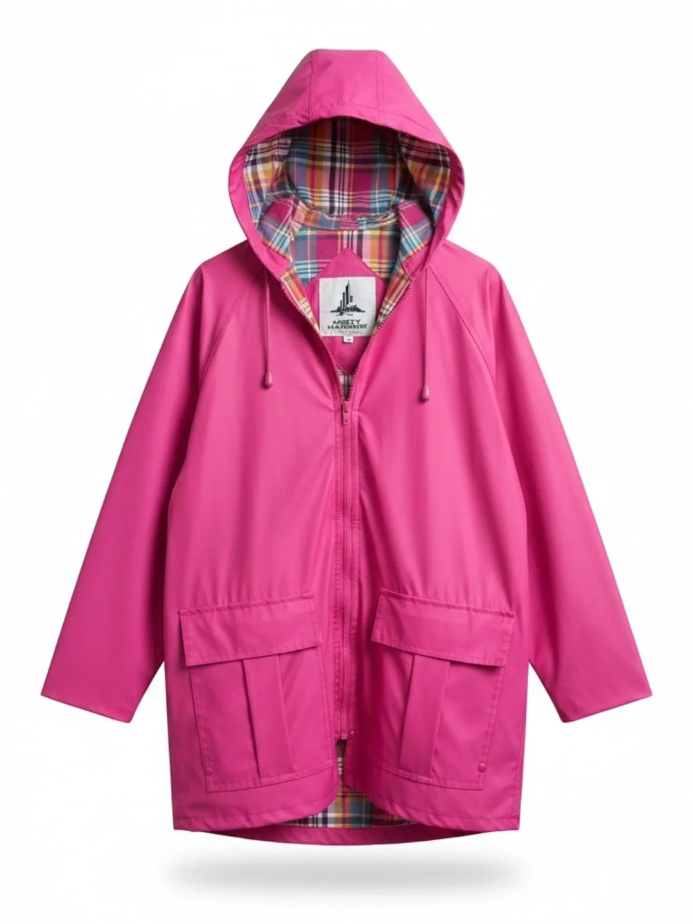 Misty Harbor Rain Jacket Plaid Cotton lined Hooded Size M